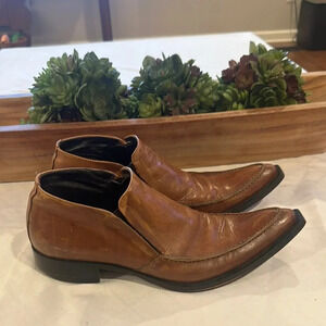 C&B Made in Italy men’s leather pointed top half boot dress shoes size 41 ‎ EUC